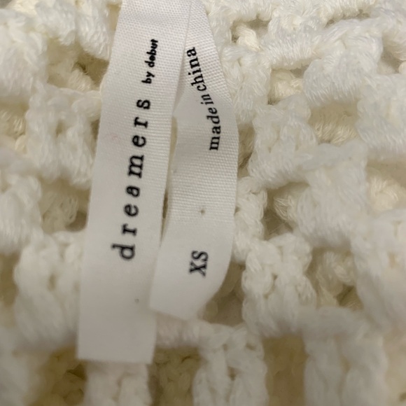 Dreamers by Debut NWOT Cream Cropped Crochet Cardigan Sweater Size XS - Picture 4 of 5